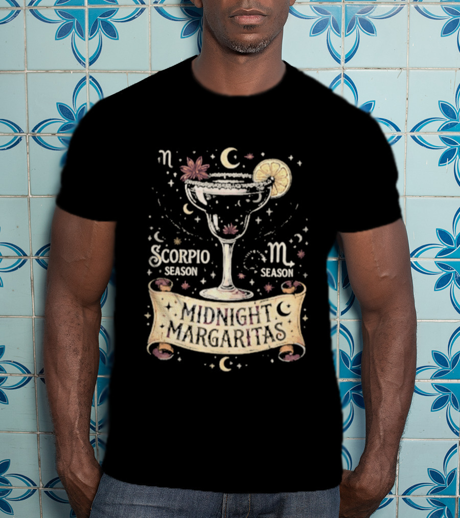 Midnight Margaritas Scorpio Season Zodiac Cocktail Aesthetic T-Shirt