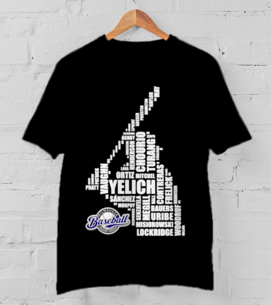 Milwaukee Brewers 2026 MLB Yelich Baseball Stars Names T-Shirt
