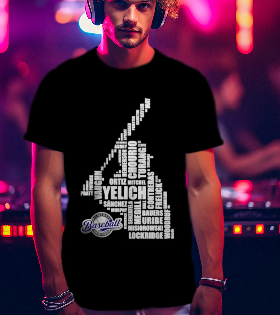 Milwaukee Brewers 2026 MLB Yelich Baseball Stars Names T-Shirt
