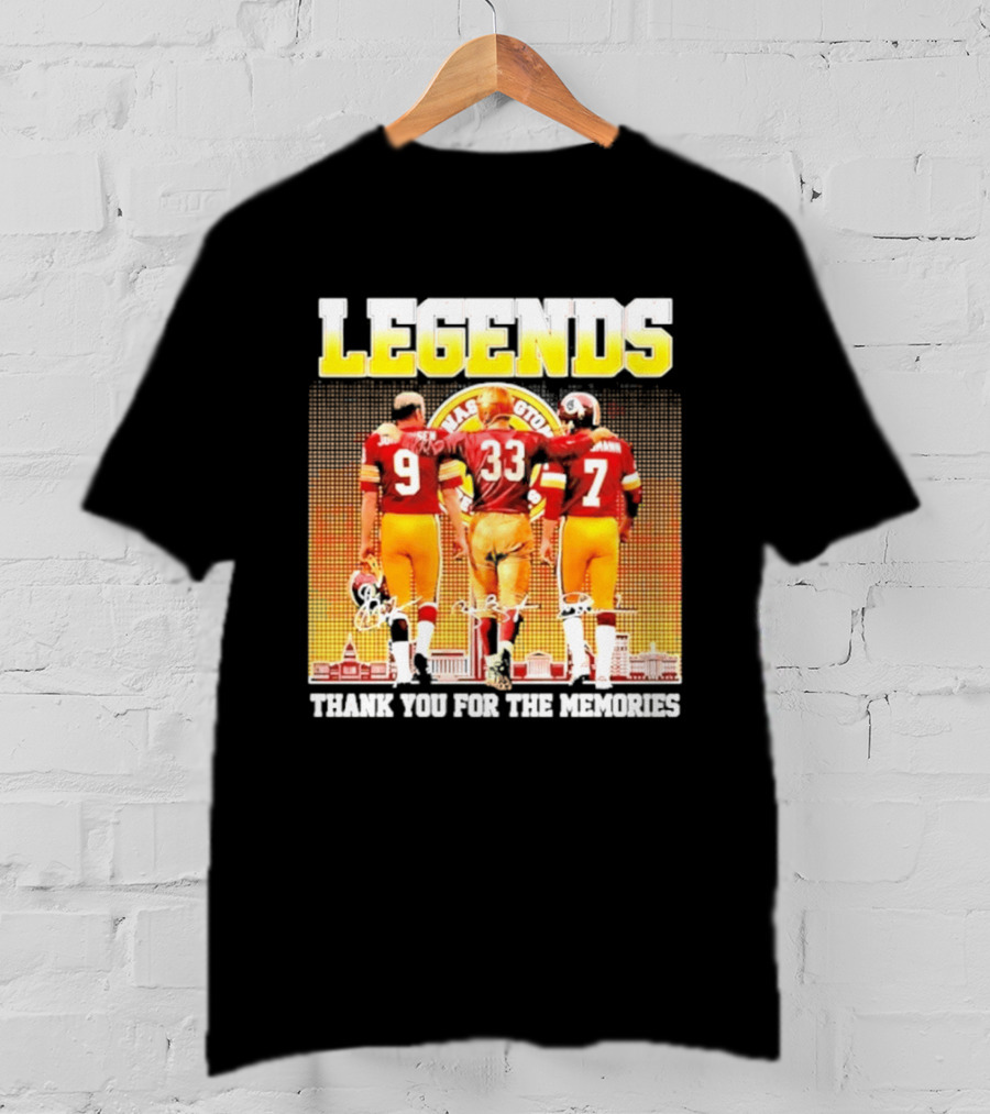 Washington Commanders Legends Thank You For The Memories Skyline Signatures T-Shirt