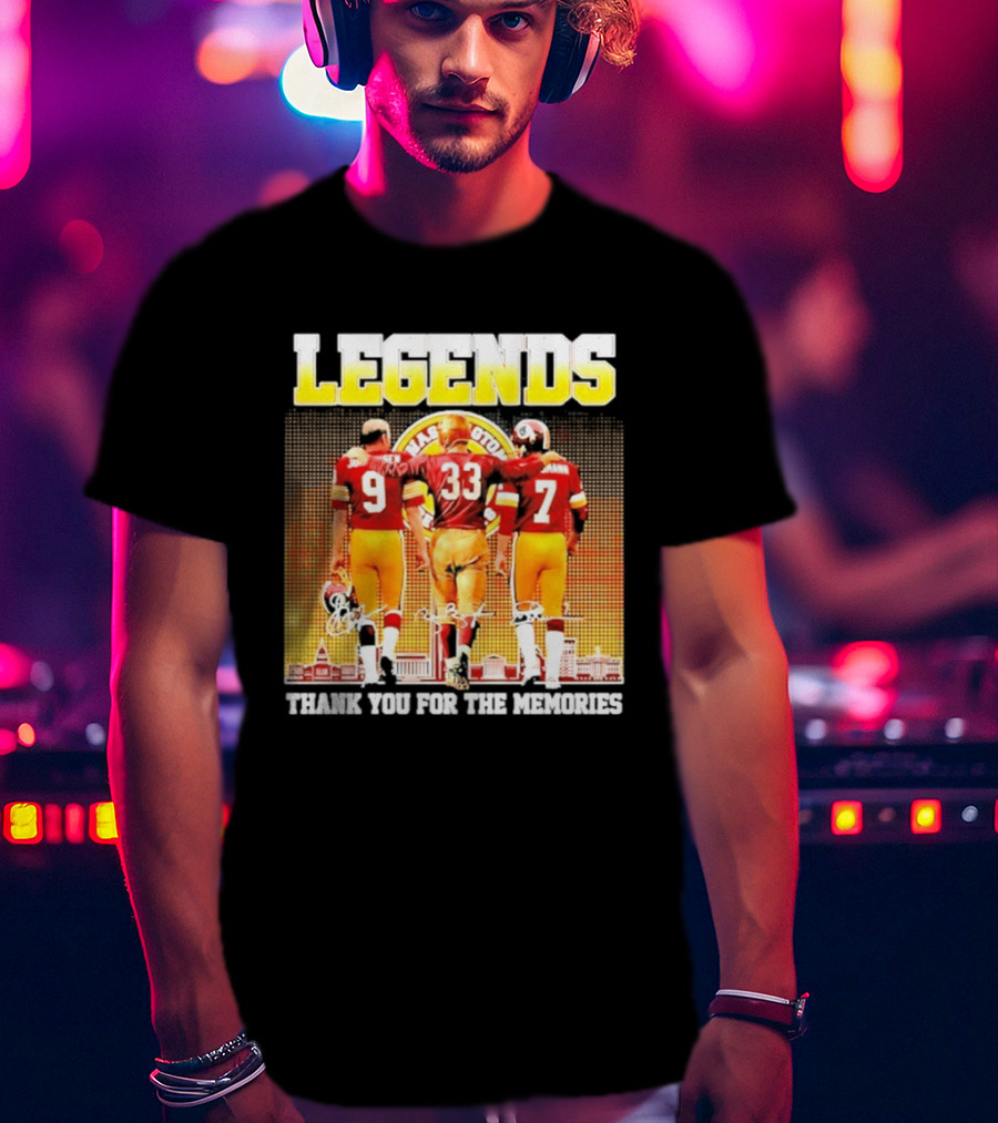 Washington Commanders Legends Thank You For The Memories Skyline Signatures T-Shirt