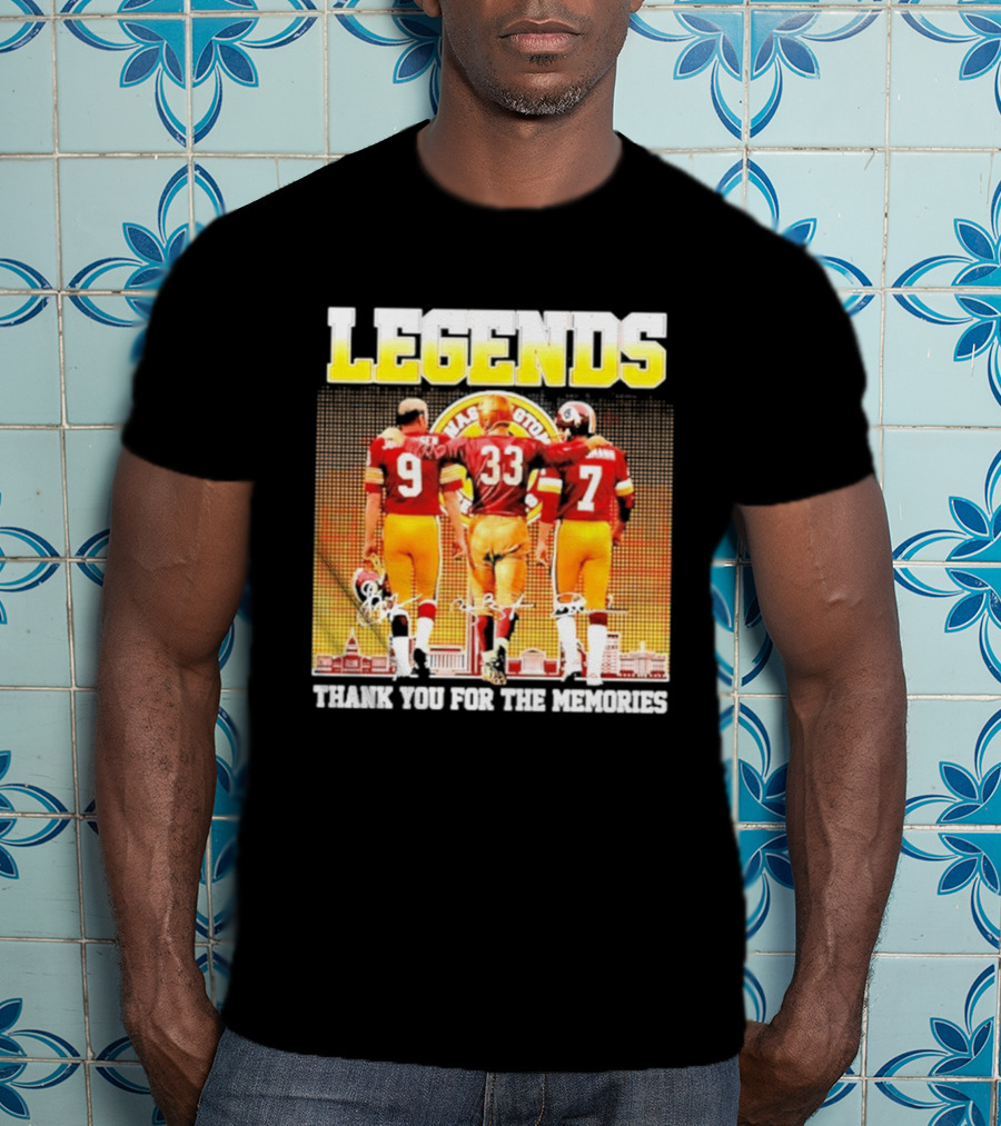 Washington Commanders Legends Thank You For The Memories Skyline Signatures T-Shirt