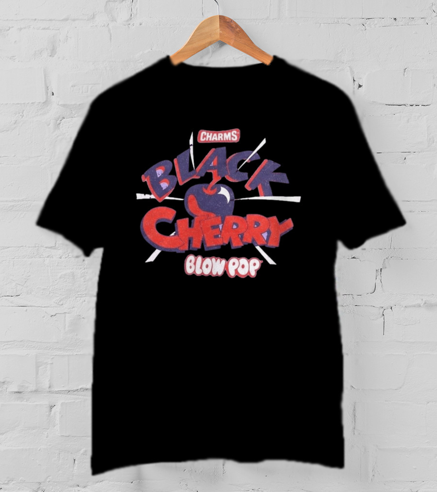 Charms Black Cherry Blow Pop Retro Design Phrases T-Shirt