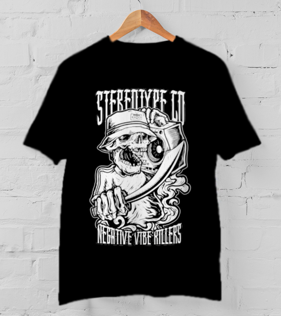Stereotype Co Negative Vibe Killers Skull Pirate T-Shirt