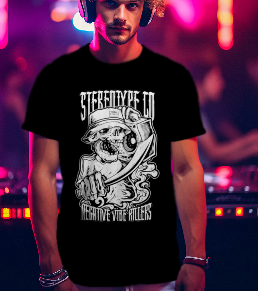 Stereotype Co Negative Vibe Killers Skull Pirate T-Shirt