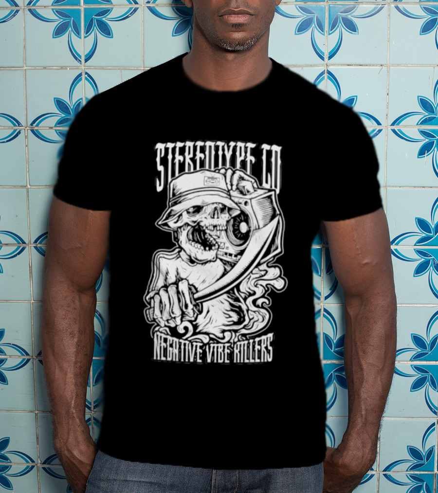 Stereotype Co Negative Vibe Killers Skull Pirate T-Shirt