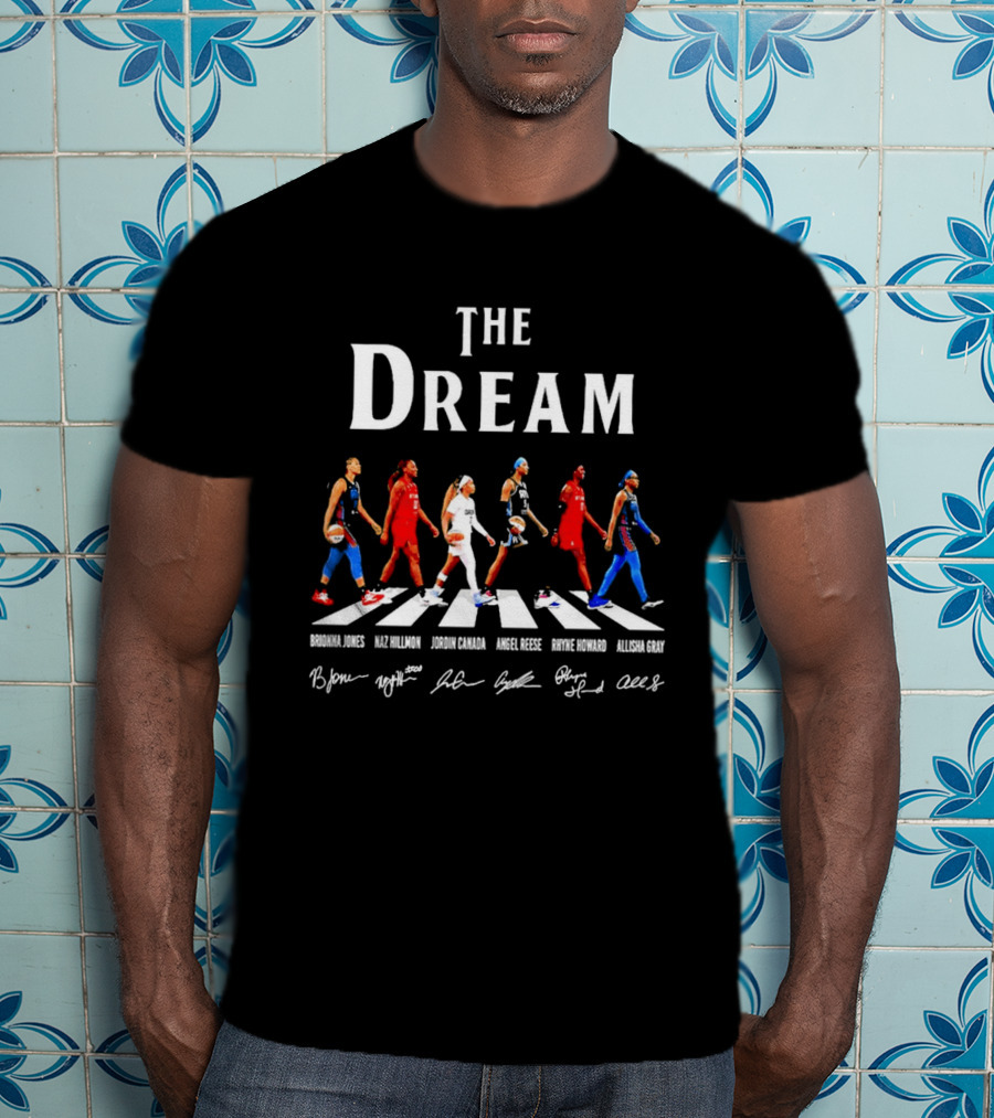 The Dream Abbey Road Signatures Williams Atlanta WNBA Basketball Roster Champs T-Shirt