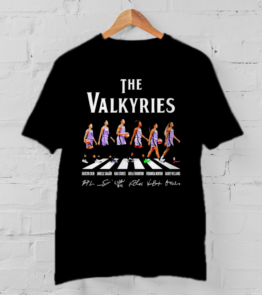 The Valkyries WNBA Players Abbey Road Inspired Basketball Tribute And Signatures T-Shirt