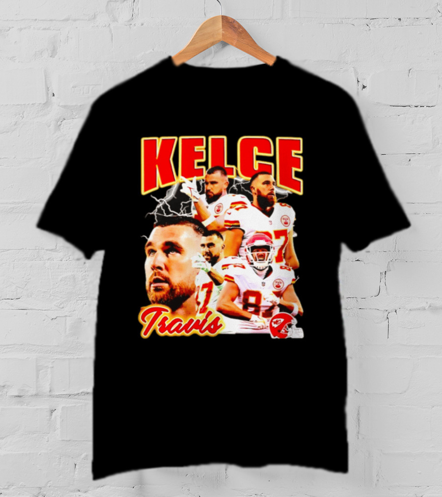 Travis Kelce Kansas City Chiefs Football 90s Bootleg Retro Style Chiefs Football Kelce 87 T-Shirt