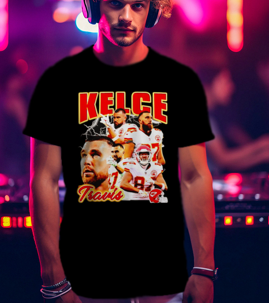 Travis Kelce Kansas City Chiefs Football 90s Bootleg Retro Style Chiefs Football Kelce 87 T-Shirt