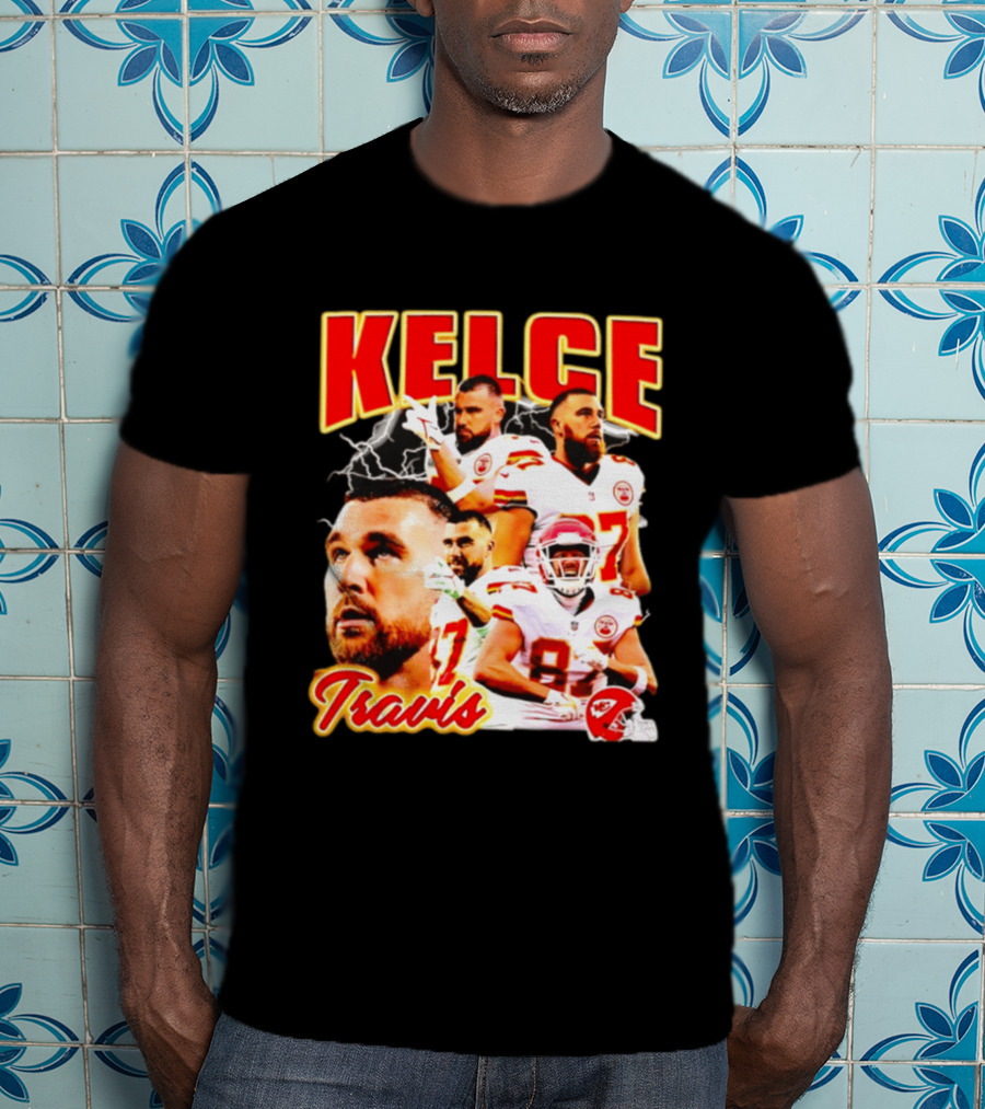 Travis Kelce Kansas City Chiefs Football 90s Bootleg Retro Style Chiefs Football Kelce 87 T-Shirt