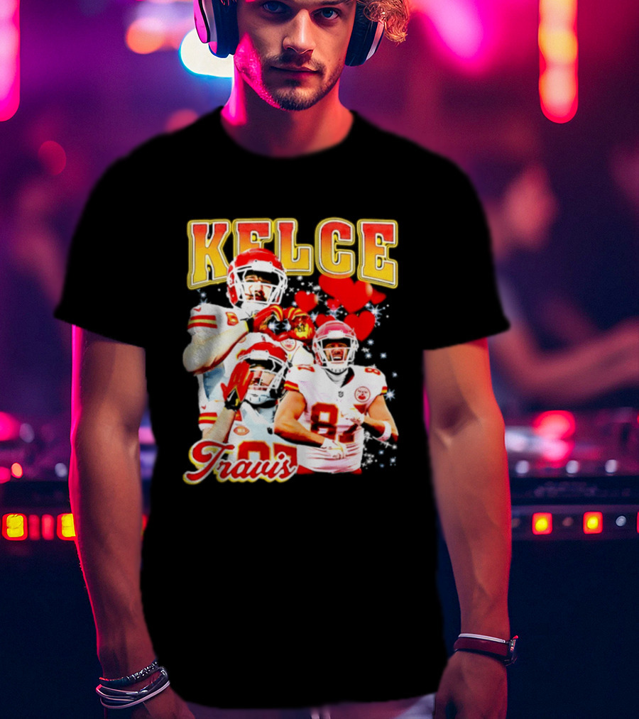 Travis Kelce Kansas City Chiefs Hand Heart Kelce 87 T-Shirt