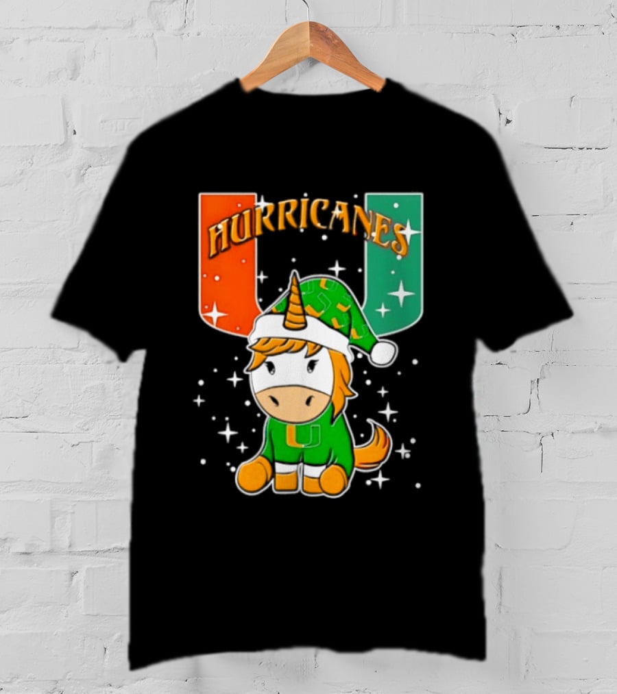 Unicorn Miami Hurricanes NCAA Christmas 2026 T-Shirt