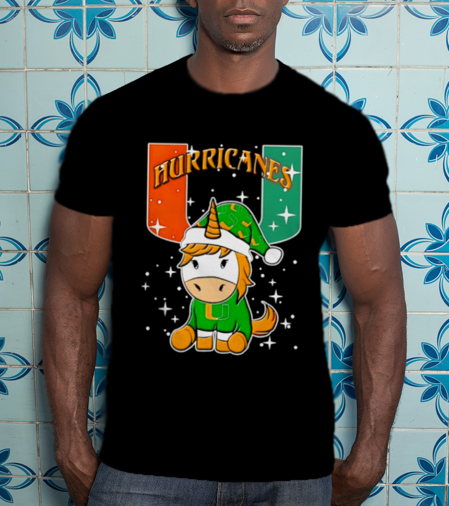 Unicorn Miami Hurricanes NCAA Christmas 2026 T-Shirt