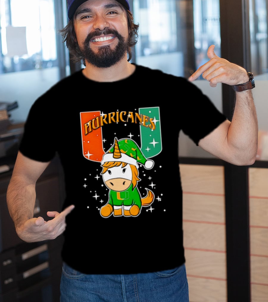 Unicorn Miami Hurricanes NCAA Christmas 2026 T-Shirt