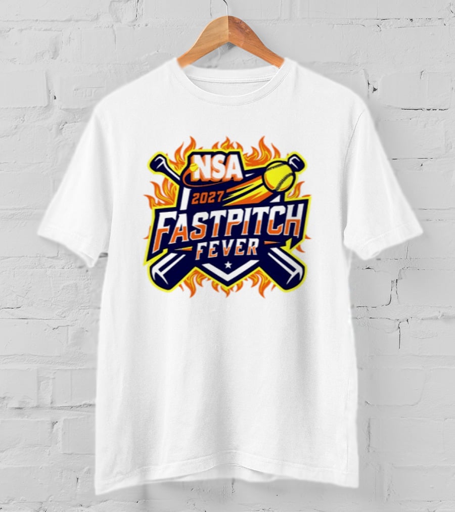 NSA 2027 Fastpitch Fever Tournament Softball Flames T-Shirt