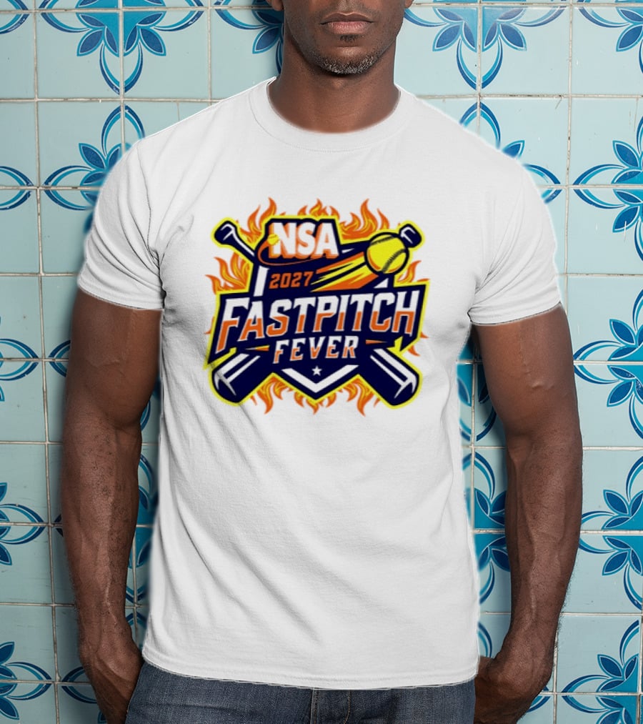 NSA 2027 Fastpitch Fever Tournament Softball Flames T-Shirt