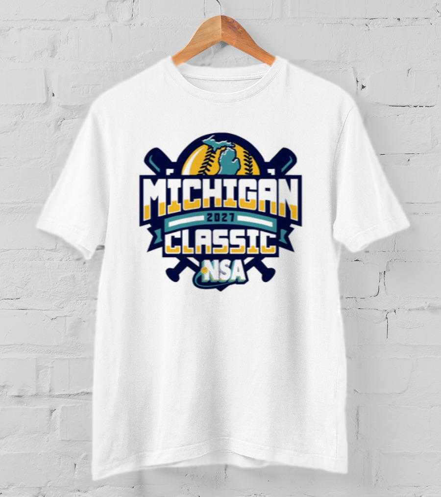 2027 Michigan Classic NSA Tournament Baseball Softball Michigan Map T-Shirt