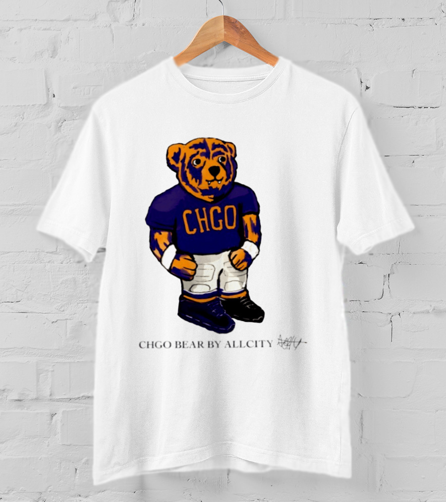 Chicago Bears CHGO Bear By AllCity Football Collaboration T-Shirt