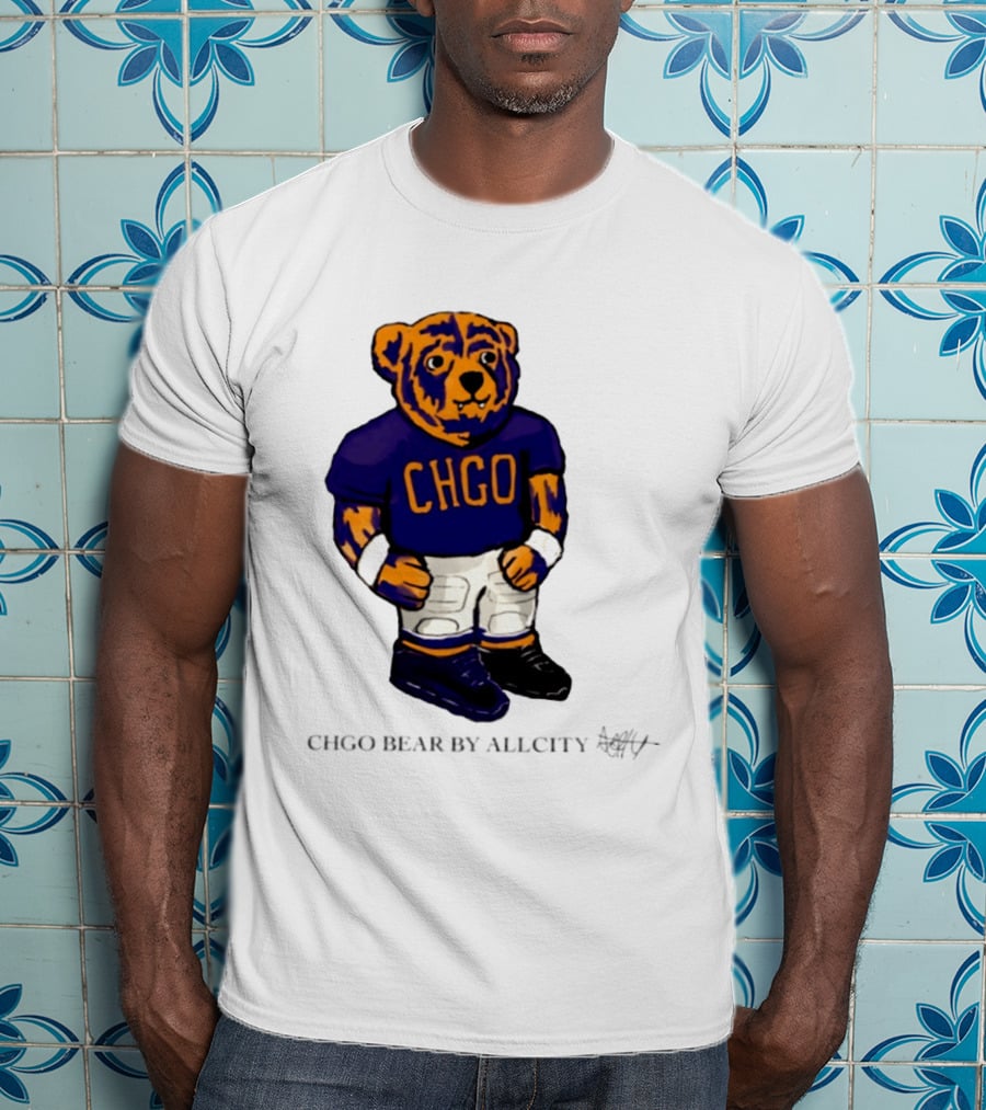 Chicago Bears CHGO Bear By AllCity Football Collaboration T-Shirt