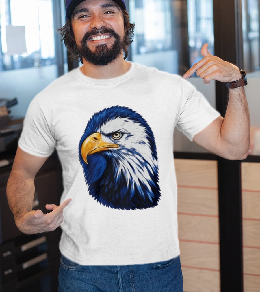 Daisy Edgar Jones Eagle Raglan Blue And White Bird T-Shirt