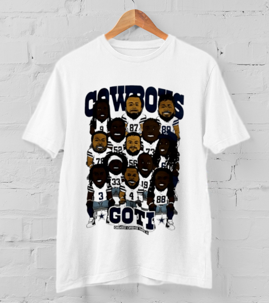 Cowboys Greatest Offense There Is GOTI Caricature Dallas Cowboys T-Shirt