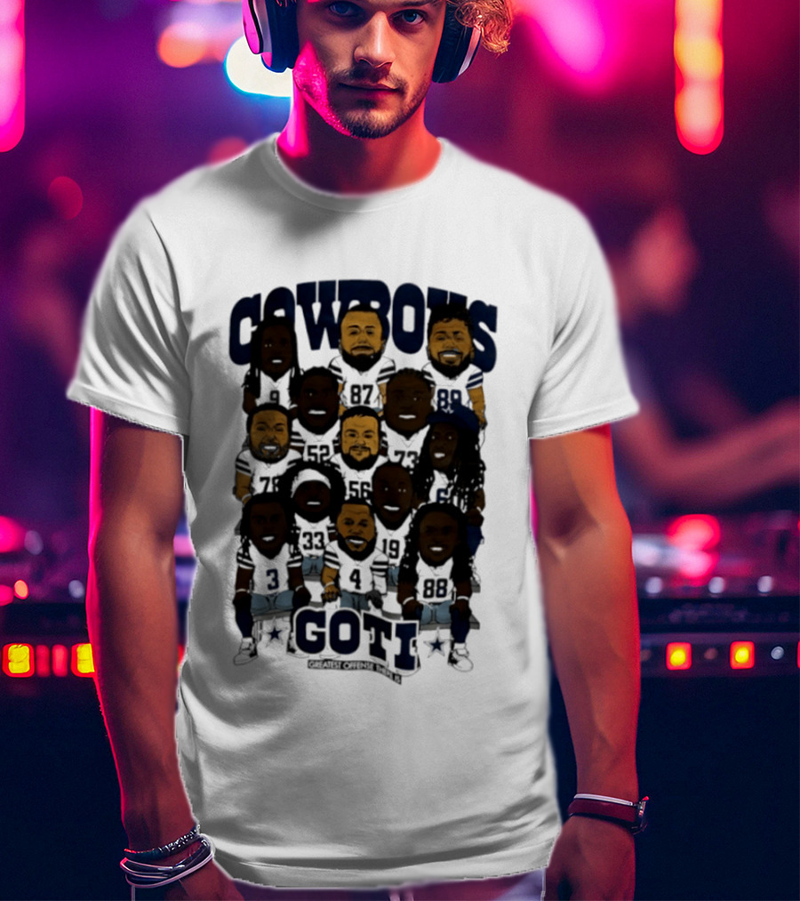 Cowboys Greatest Offense There Is GOTI Caricature Dallas Cowboys T-Shirt