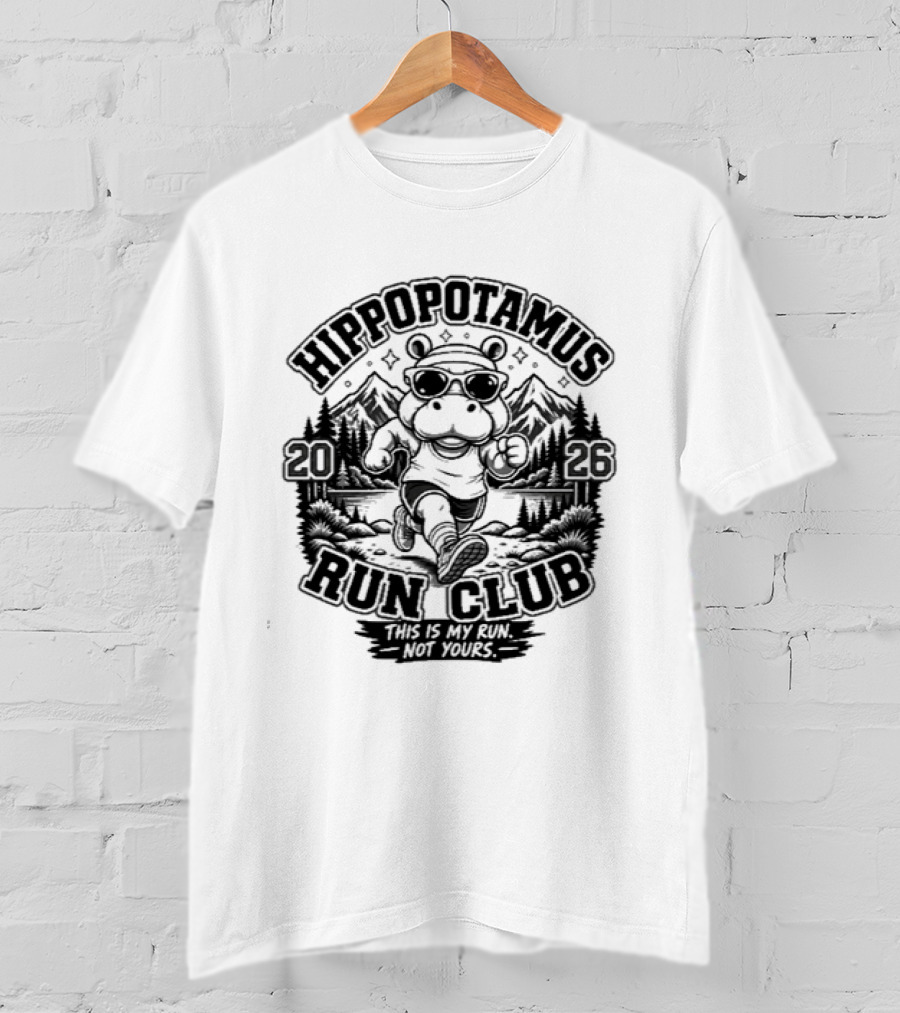 Hippopotamus Run Club 2026 Marathon Adventure T-Shirt