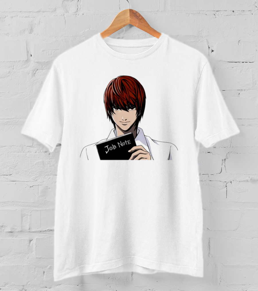 Job Note Parody Light Yagami Character Anime Manga T-Shirt