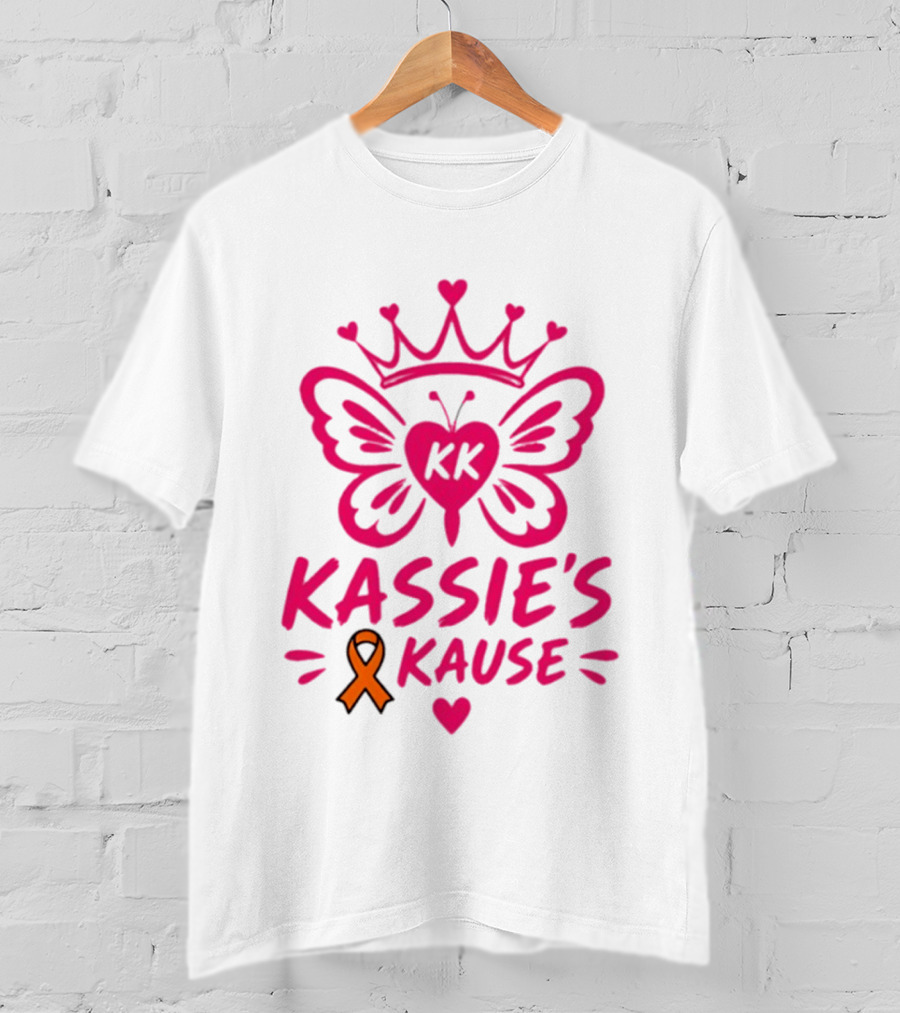 Kassie's Kause KK Butterfly Crown Orange Awareness Ribbon T-Shirt