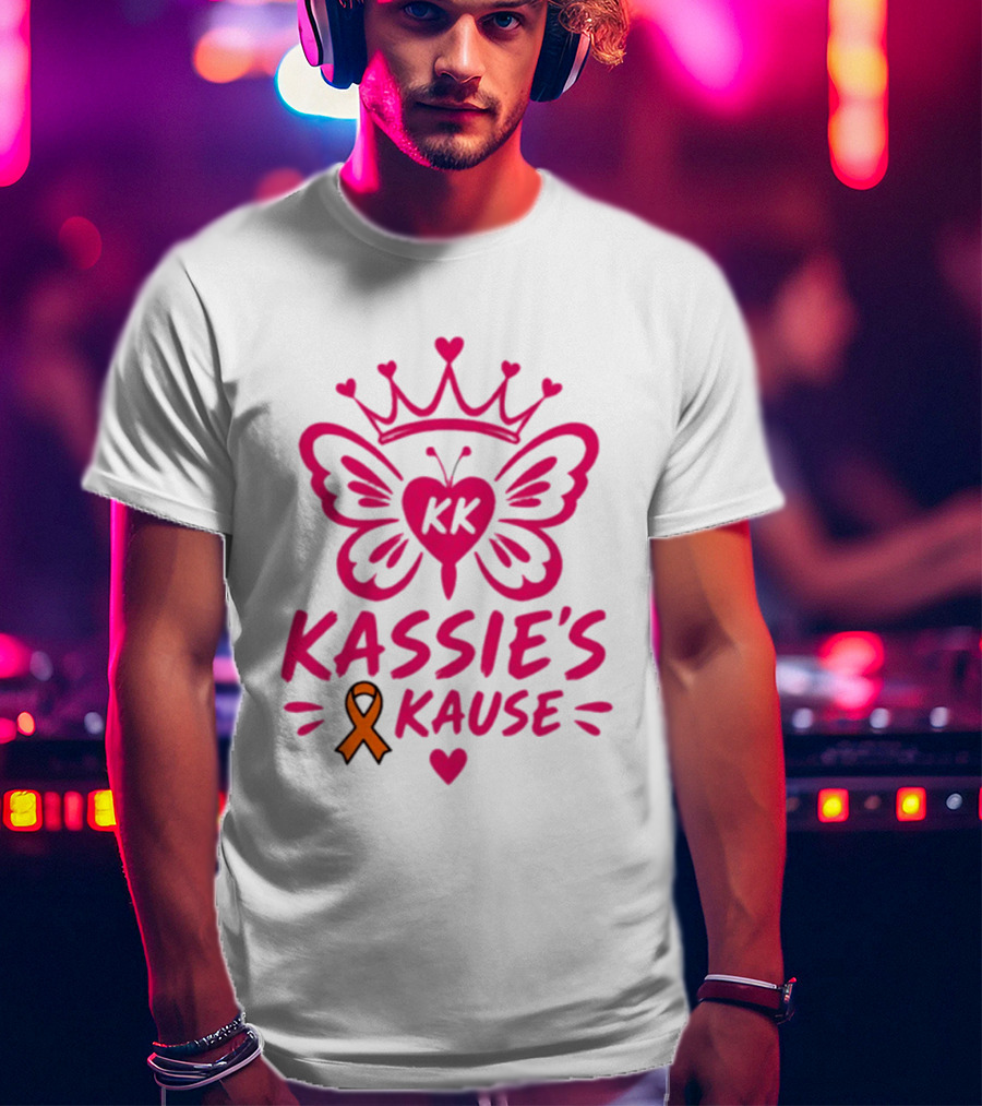 Kassie's Kause KK Butterfly Crown Orange Awareness Ribbon T-Shirt
