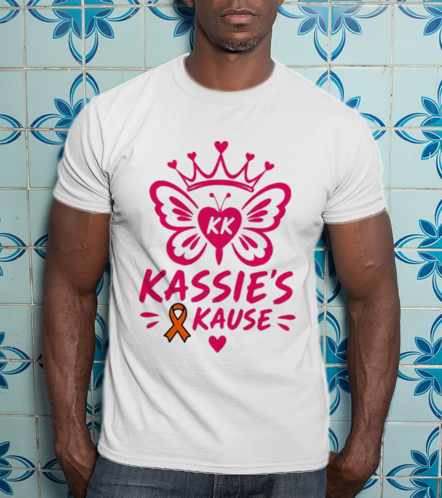 Kassie's Kause KK Butterfly Crown Orange Awareness Ribbon T-Shirt