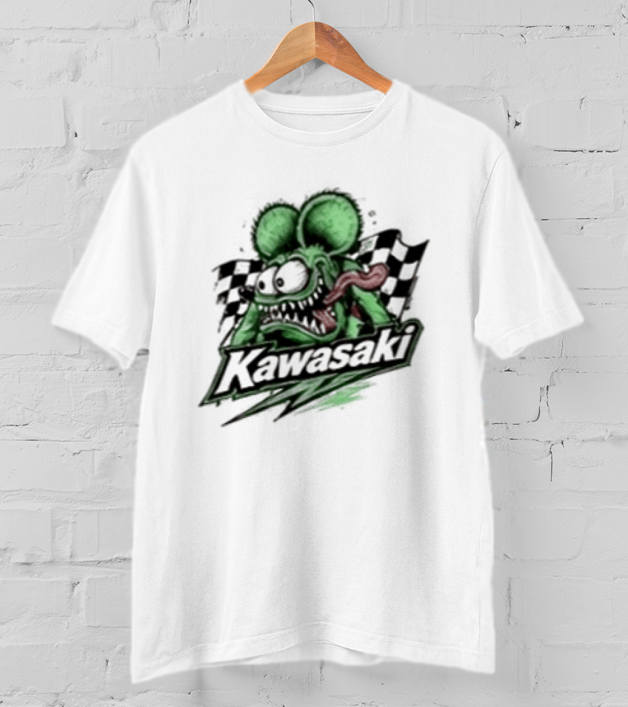 Kawasaki Racing Rat Fink Ninja For Sport Bike Enthusiasts T-Shirt