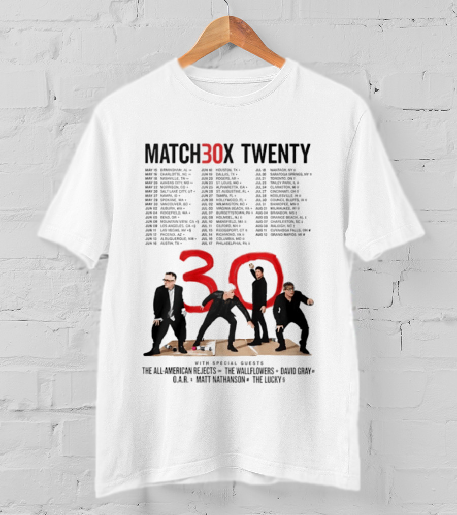 Matchbox 20th Anniversary Tour 2027 Featuring All American Rejects And The Wallflowers T-Shirt