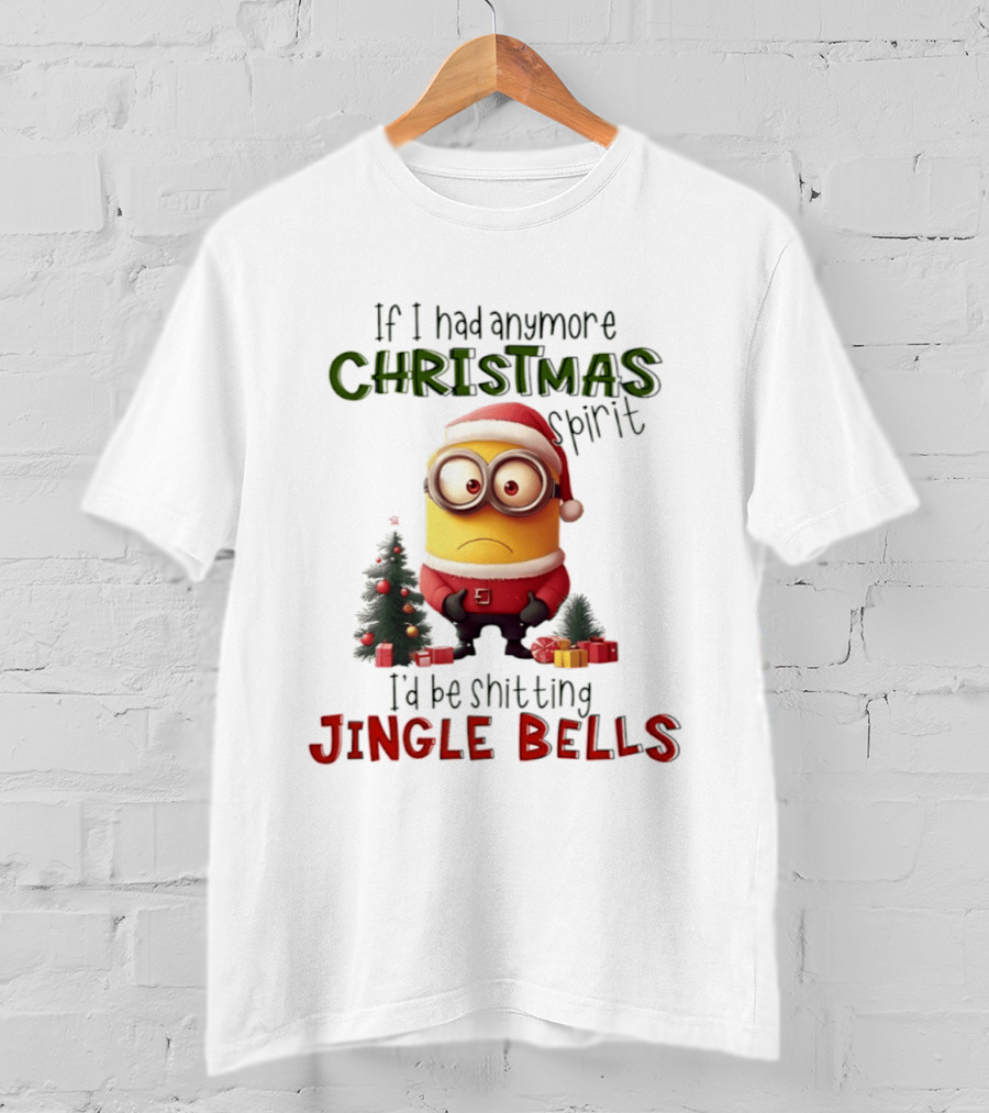 Minions Christmas Spirit Jingle Bells Funny Holiday T-Shirt
