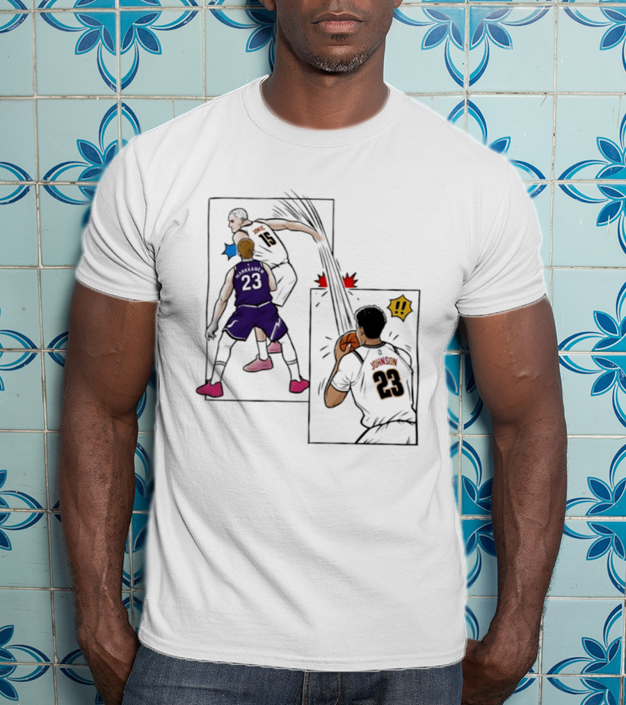 Nikola Jokic Denver Nuggets NBA Comic Swanson 23 Basketball Action T-Shirt