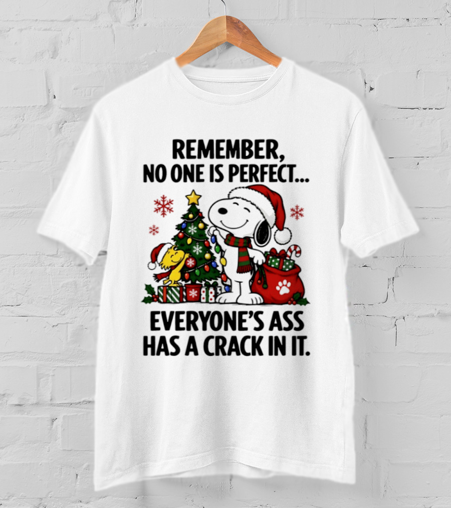 Snoopy Christmas 2026 No One Is Perfect Everyone's Ass Has A Crack In It T-Shirt