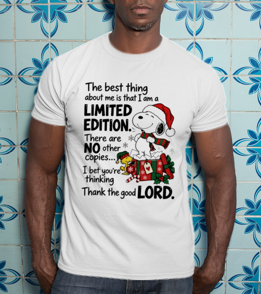 Snoopy Christmas Limited Edition Thank The Good Lord T-Shirt