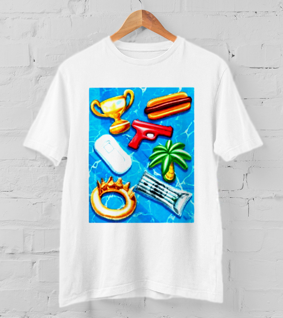 The Wynwood Walls Shop Store Leon Keer Trophy Hotdog Palm Gun Newspaper Seven Sins T-Shirt