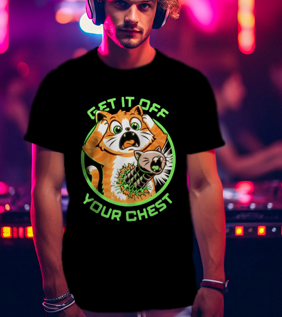 Get It Off Your Chest Alien Cat Mashup T-Shirt