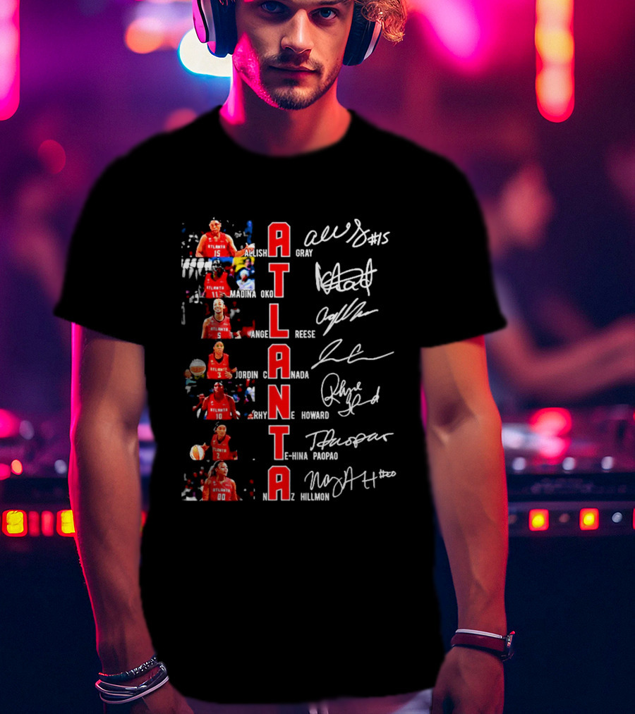 Atlanta Dream WNBA Players Autographs Vertical Basketball Atlanta T-Shirt