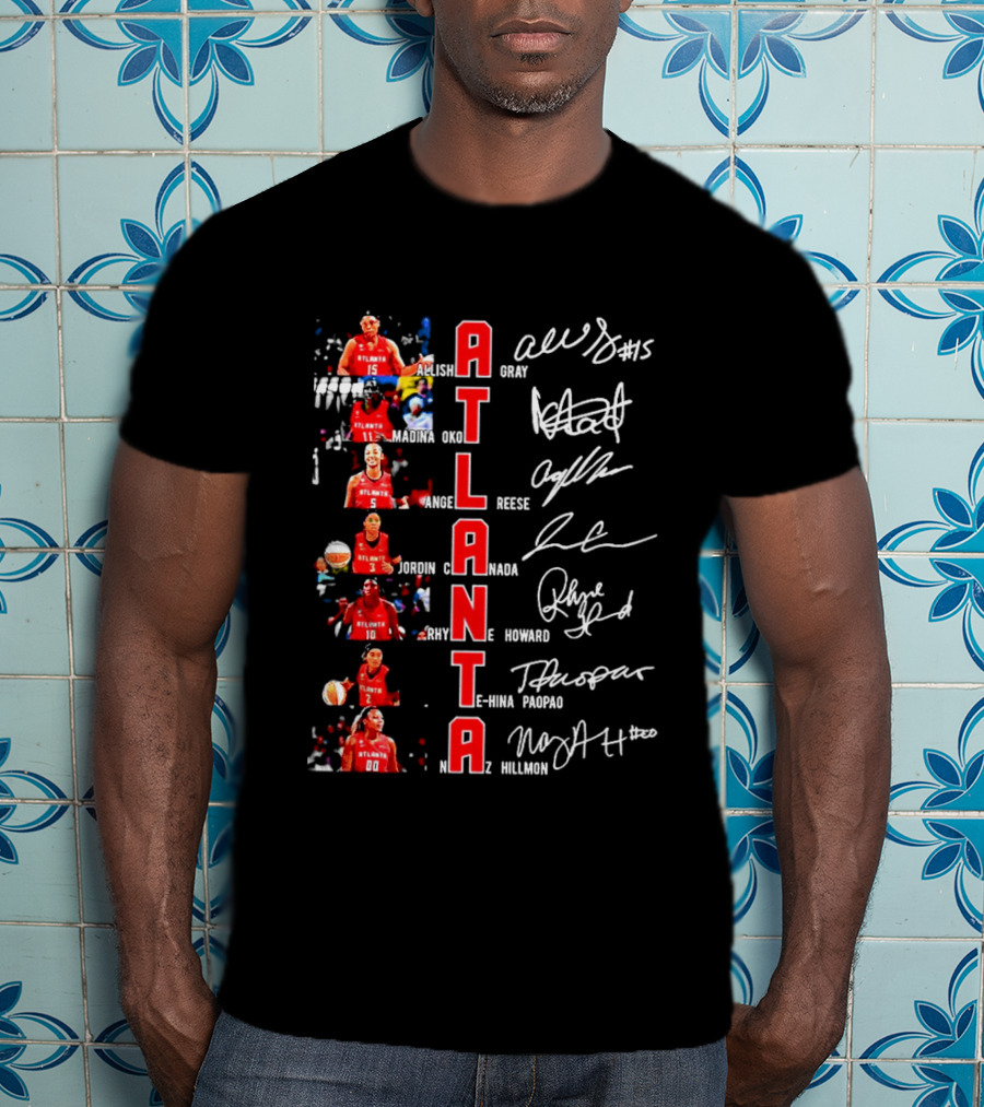 Atlanta Dream WNBA Players Autographs Vertical Basketball Atlanta T-Shirt