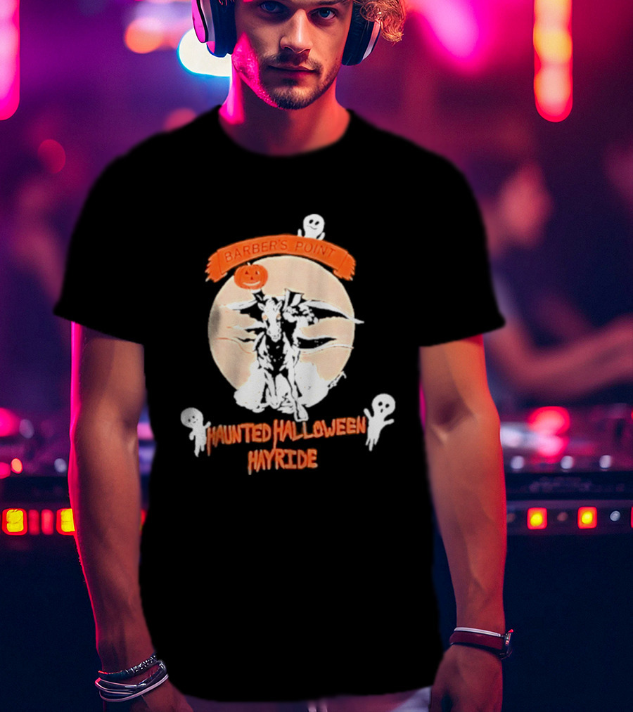 Barber's Point Haunted Halloween Hayride 2026 Pumpkin Ghosts T-Shirt