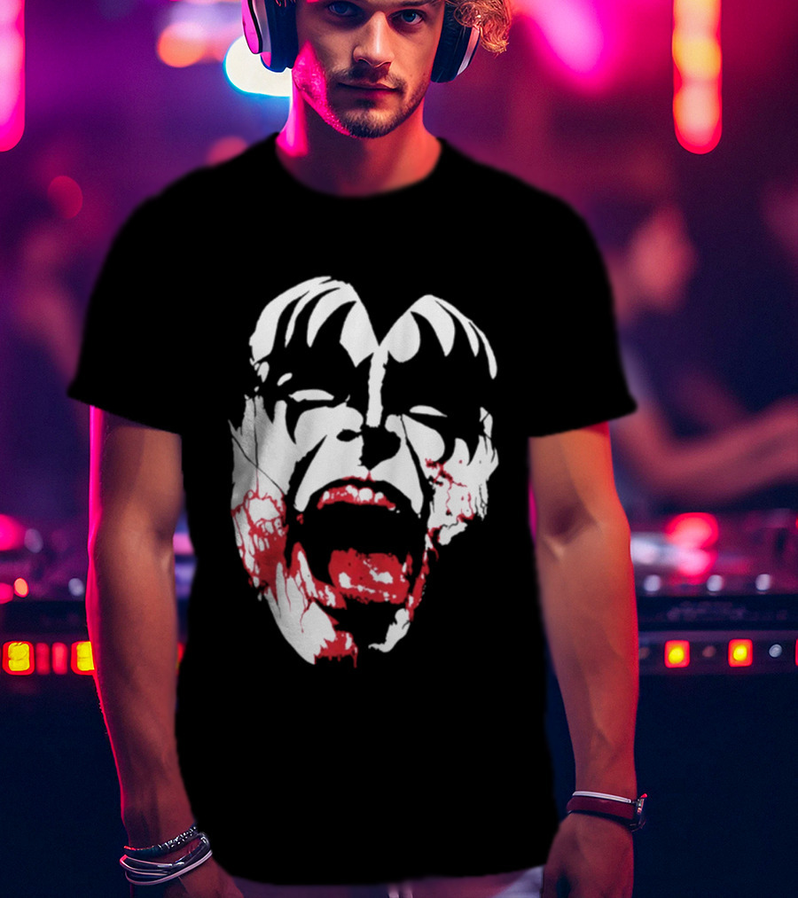 Kiss Halloween 2026 Bloody Demon Face T-Shirt