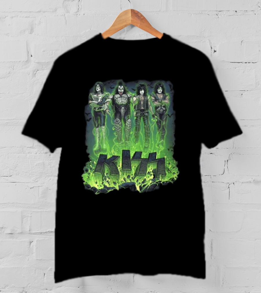 Kiss 2026 Limited Edition Halloween Bats Conjuring Green T-Shirt