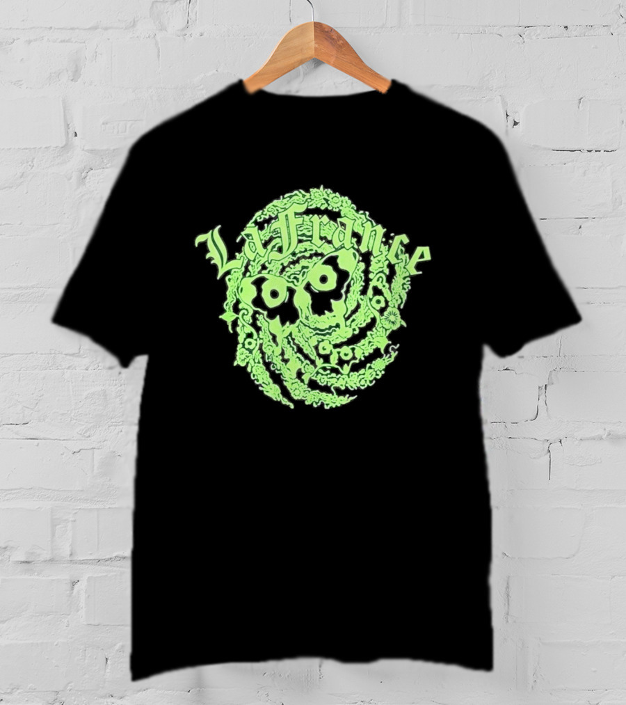 La France Green Skull Floral T-Shirt