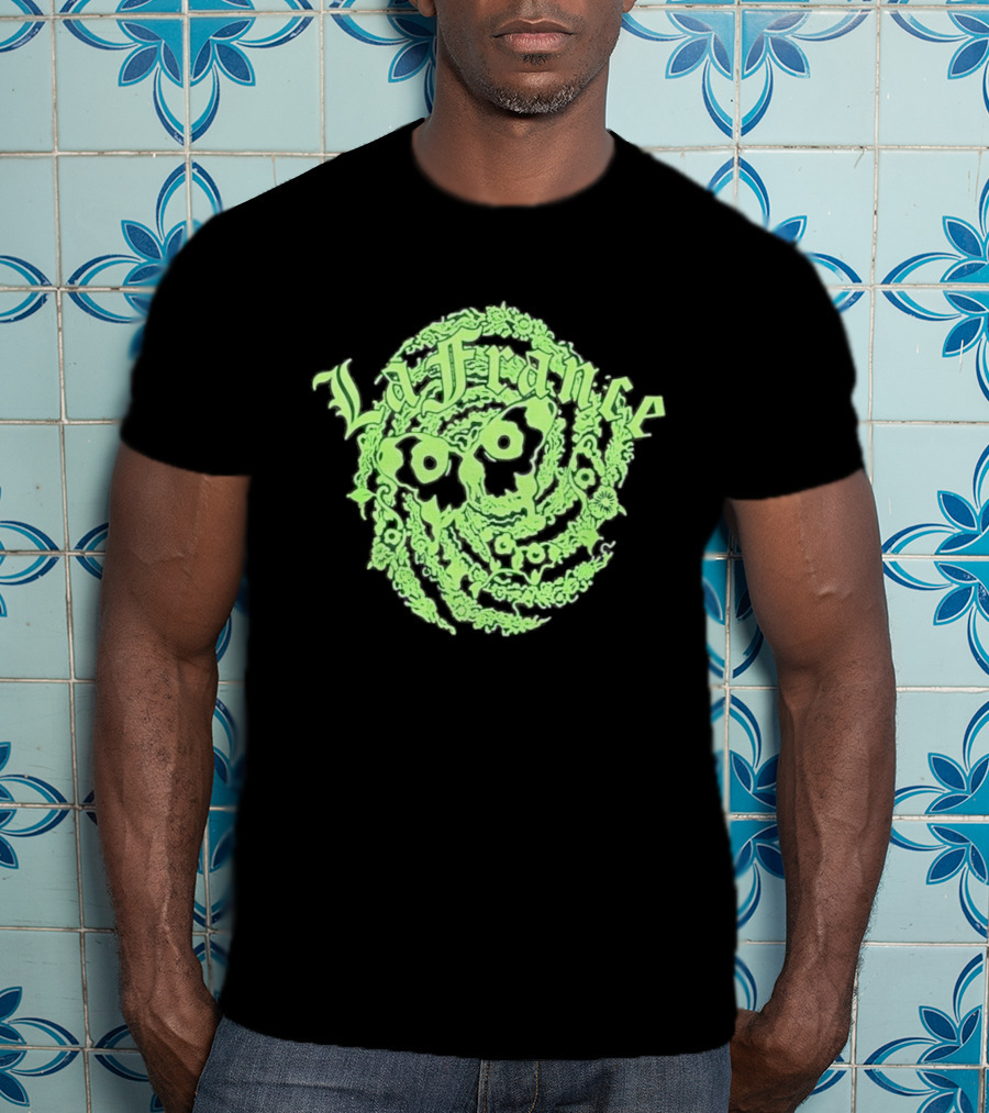 La France Green Skull Floral T-Shirt
