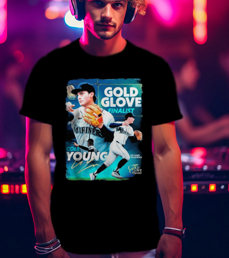 Cole Young Mariners Second Baseman Gold Glove Finalist T-Shirt