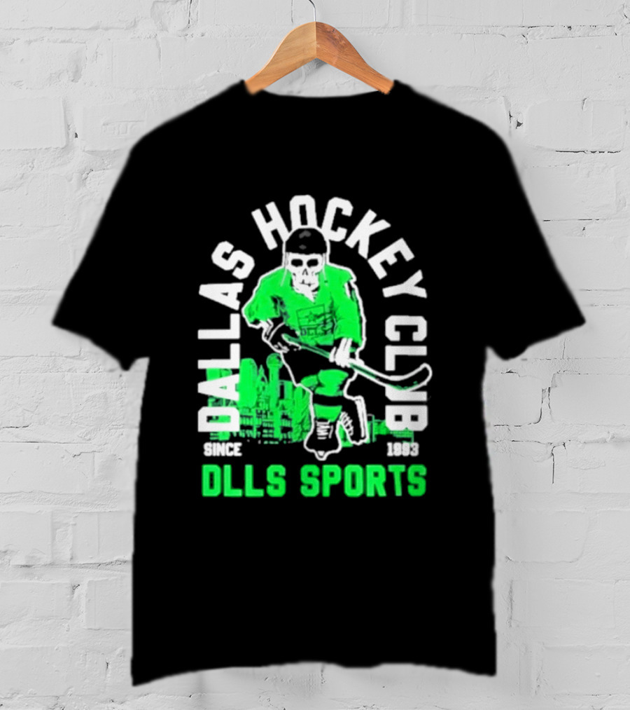 Dallas Hockey Club Since 1993 Dlls Sports Green Hockey Player T-Shirt
