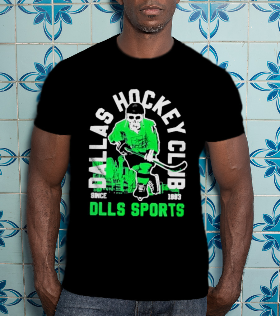 Dallas Hockey Club Since 1993 Dlls Sports Green Hockey Player T-Shirt